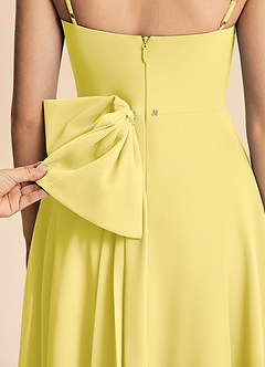 Azazie Bear Junior Canary A-Line Pleated Chiffon Dress image8
