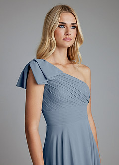 Azazie Elinora Schlussverkauf A-Linie One-Shoulder Chiffon Kleid Black image5