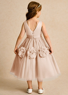 Azazie Vola Flower Girl Dresses English Rose Ball-Gown Sleeveless Tulle Dress image2