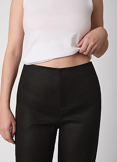 front Pantaloni a gamba larga in lino europeo al 100%