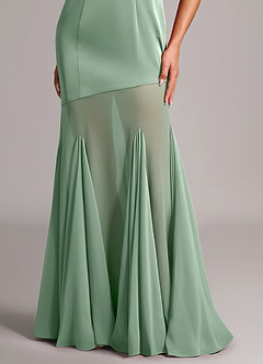 Azazie Uma Bridesmaid Dresses Agave Mermaid Strapless Chiffon Convertible Dress image6