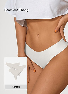 front Low Rise Barely-There Seamless Thongs （3pics）