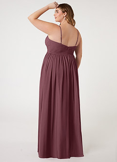 Azazie Alia Bridesmaid Dresses Sangria A-Line Pleated Chiffon Dress image9