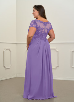 Azazie Dunja Mother of the Bride Dresses Tahiti A-Line V-Neck Lace Chiffon Dress image12