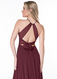 Azazie Evalleen Bridesmaid Dresses Cabernet A-Line Pleated Chiffon Dress image3