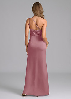 Azazie Eren Bridesmaid Dresses Vintage Mauve Mermaid One Shoulder Stretch Satin Dress image2