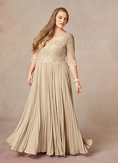 Azazie Corinne Kleider für die Brautmutter A-Linie Pailletten Chiffon Kleid Champagner image10