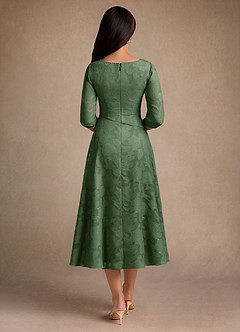 Azazie Durant Abiti per la Madre della Sposa Abito A-Line in Burnout Floreale Plissettato Eucalipto image3