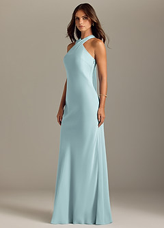 Azazie Doretta Bridesmaid Dresses Mist Mermaid Pleated Chiffon Dress image4