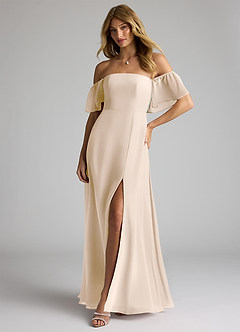 Azazie Sue Bridesmaid Dresses White Alabaster A-Line Off the Shoulder Chiffon Convertible Dress image4