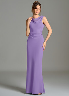 Azazie Kieryn Bridesmaid Dresses Tahiti Mermaid Pleated Chiffon Dress image4