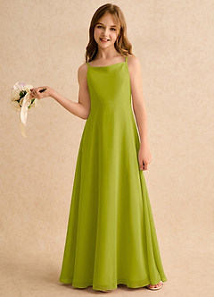 Azazie Jaella Girls Formal Flower Girl Klänningar Klänning A-linje i Chiffong Plisserad image2