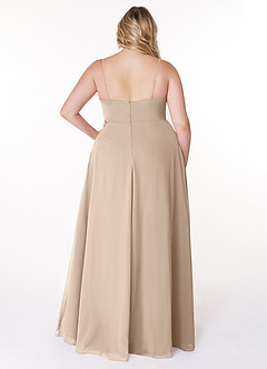 Azazie Moira Suknie dla druhen Linia A z kieszeniami Szyfon Do ziemi Sukienka image9