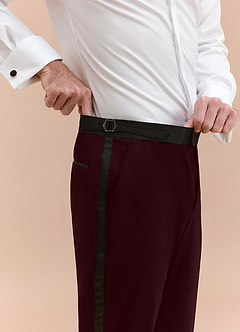 front Classic Burgund Smokinghose mit steigendem Revers