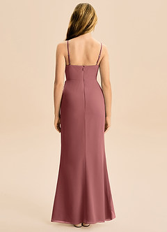 Azazie Buzzy Junior Jurk van Chiffon met Kolom Geplooid Amethist image5