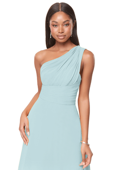 Azazie Ashley Bridesmaid Dresses Mist A-Line Ruched Chiffon Dress image5