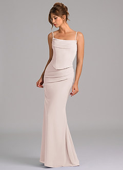 Azazie Sorrel Robes de demoiselle d'honneur Robe Sirène en Mousseline de soie Corset Rose Pétale image6