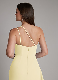 Azazie Latrice Jurken voor thuis passen Jurk van Chiffon met Kolom Ruches Citroensorbet image2