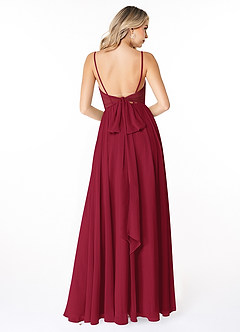 Azazie Gracie Bridesmaid Dresses Burgundy A-Line Pleated Chiffon Dress image3