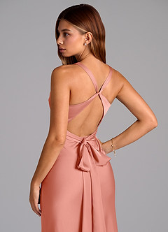 Azazie Hati Brudtärnklänningar Klä av Sjöjungfru i Stretch Satin Korall image2