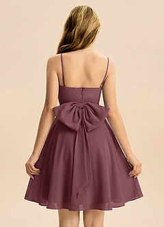 Azazie Bear Junior Sangria A-Line Pleated Chiffon Dress image2