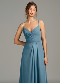 Azazie Sherah Abiti da Damigella Abito A-Line in Chiffon Plissettato Bermuda image6