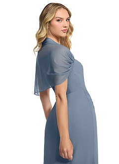 Azazie Zia Bridesmaid Dresses Twilight Sheath Side Slit Chiffon Convertible Dress image6