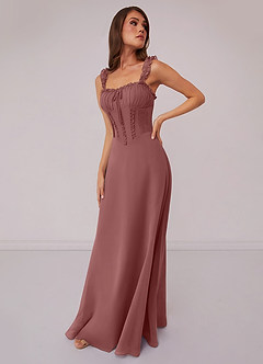 Barbie ♥ Azazie Final Sale Desert Rose A-Line Sweetheart Neckline Chiffon Dress image1