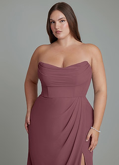 Azazie Johana Bridesmaid Dresses Sangria Mermaid Off the Shoulder Chiffon Convertible Dress image15