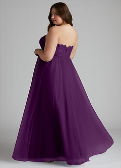 Azazie Roni Bridesmaid Dresses Grape A-Line Sweetheart Neckline Tulle Convertible Dress image10