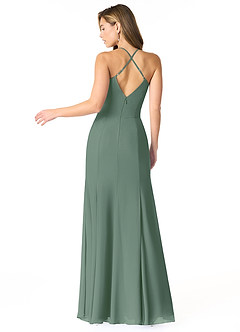 Azazie Carolina Bridesmaid Dresses Eucalyptus Mermaid Ruched Chiffon Dress image2