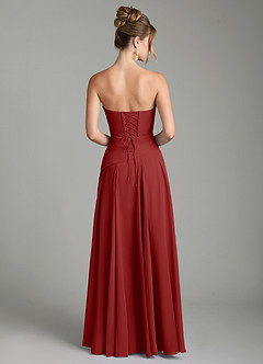 Azazie Gabriela Brautjungfernkleider A-Linie Korsett Chiffon Kleid Rost image8