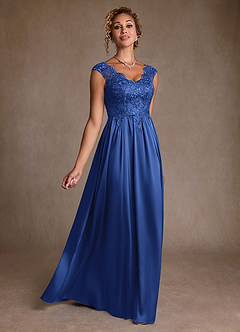 Azazie Amethyst Mère de la mariée Robes Robe Trapèze en Dentelle Bleu Roi image3