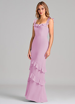 Azazie Marilynn Final Sale Dusty Blue Mermaid Off the Shoulder Chiffon Dress image7