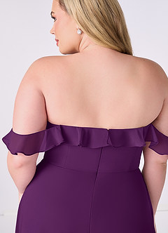 Barbie ♥ Azazie Bridesmaid Dresses Grape A-Line Off the Shoulder Chiffon Convertible Dress image11