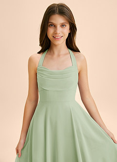 Azazie Kady Junior Dusty Sage A-Line Sweetheart Neckline Chiffon Dress image6