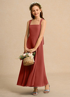 Azazie Tater Junior Formal Flower Girl Klänningar Klä A-Line i Chiffong Plisserad image4