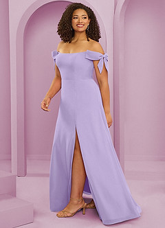 Barbie ♥ Azazie Jurken voor bruidsmeisjes Converteerbaar Jurk van Chiffon met A-Lijn Off the Shoulder Lila image7