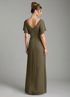Azazie Ambrosia Bridesmaid Dresses Willow Green A-Line Pleated Chiffon Dress image6