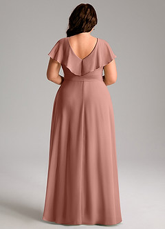 Azazie Lainey Bridesmaid Dresses Cedar Rose A-Line with Pockets Chiffon Dress image9