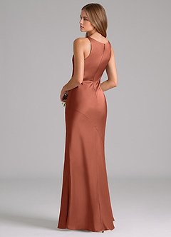 Azazie Allettie Brautjungfernkleider Meerjungfrau-Linie Stretch-Satin Kleid Lehm image2