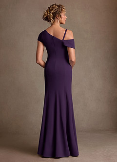Azazie Rachael Moeder van de bruid jurken Kolom Jurk van Stretch crêpe Off the Shoulder Pruim image3
