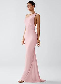 Lydia Powder Pink Stretch Knit Maxi Dress image5