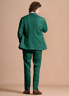 front Harrison Smaragd 3-teiliger Anzug aus 100 % Leinen
