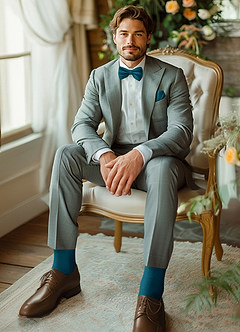 front Set coordinato con papillon, fazzoletto da taschino e calzini