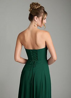 Azazie Gabriela Bridesmaid Dresses Emerald A-Line Corset Chiffon Dress image11