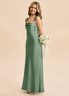 Azazie Willa Junior Robe Sirène en Satin extensible Arc Matcha image3