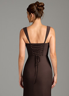 Azazie Agustina Bridesmaid Dresses Ganache Mermaid Corset Premium Stretch Jersey Dress image2