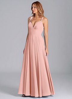 Azazie Darana Bridesmaid Dresses Rosette A-Line Corset Chiffon Dress image4