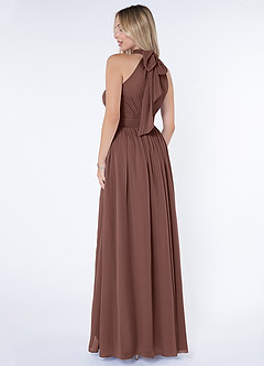 Azazie Iman Bridesmaid Dresses Espresso A-Line A-Line Ruched Chiffon Dress image5